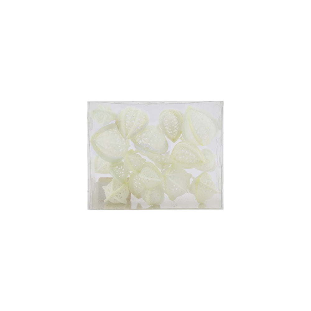 Glitter physalis loose white 3.5x4.5