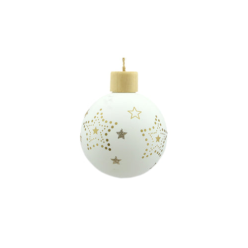 Glass Bauble with Gold (8cm)