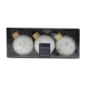 Glass Bauble with Gold (8cm)