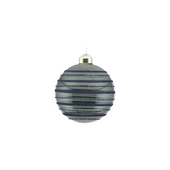Glass Bauble with Lines (8cm)