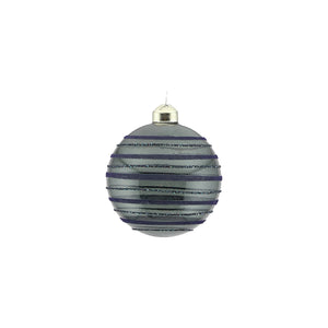 Glass Bauble with Lines (8cm)