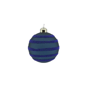 Glass Bauble with Lines (8cm)