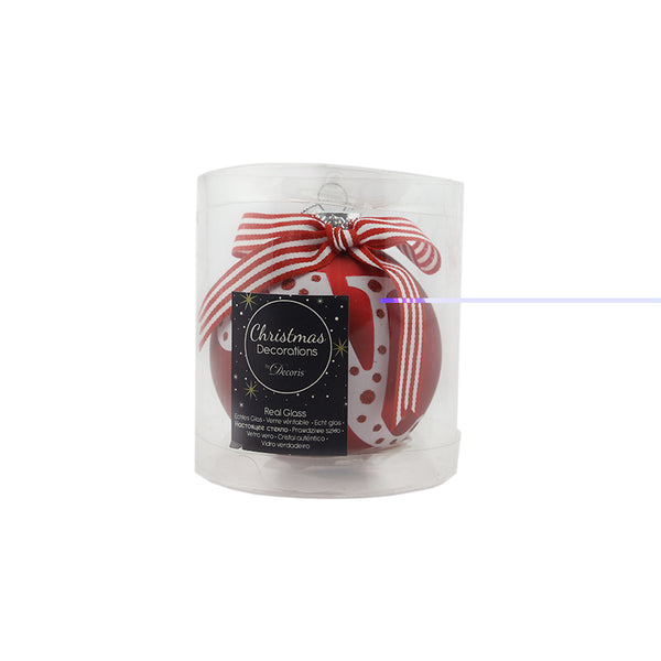 Alphabet Glass Bauble (8cm)