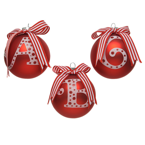 Alphabet Glass Bauble (8cm)