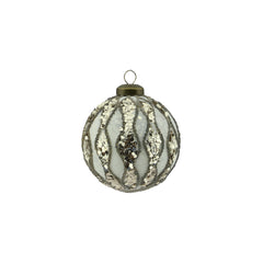 Antique Glitter Bauble (8cm)