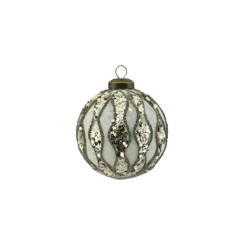 Antique Glitter Bauble (8cm)