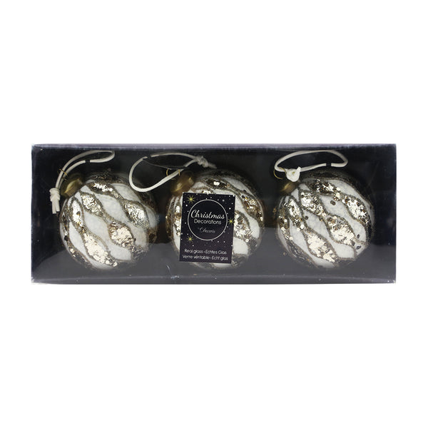 Antique Glitter Bauble (8cm)