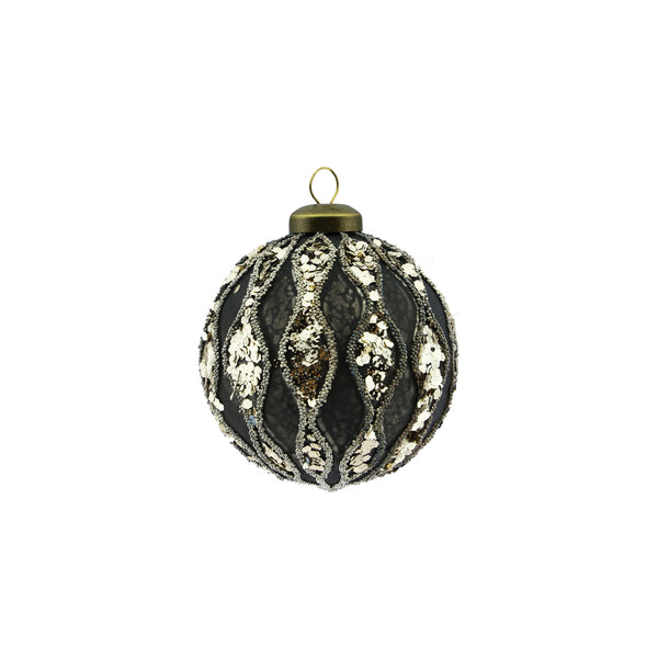Antique Glitter Bauble (8cm)