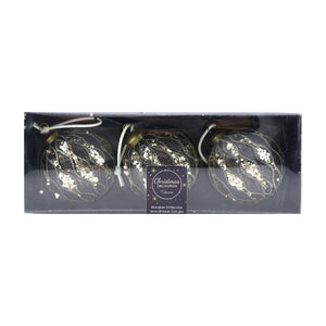 Antique Glitter Bauble (8cm)