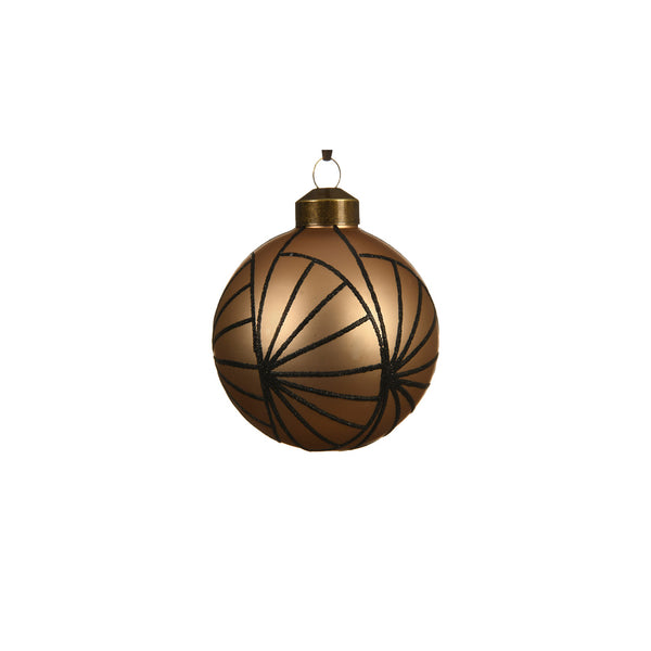Graphic Glitter Glass Bauble (8cm)