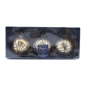 Graphic Glitter Glass Bauble (8cm)
