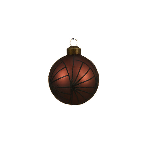 Graphic Glitter Glass Bauble (8cm)