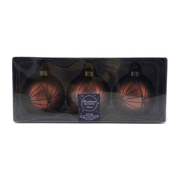 Graphic Glitter Glass Bauble (8cm)