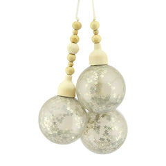 Linen Glitter Glass Bauble (5cm)