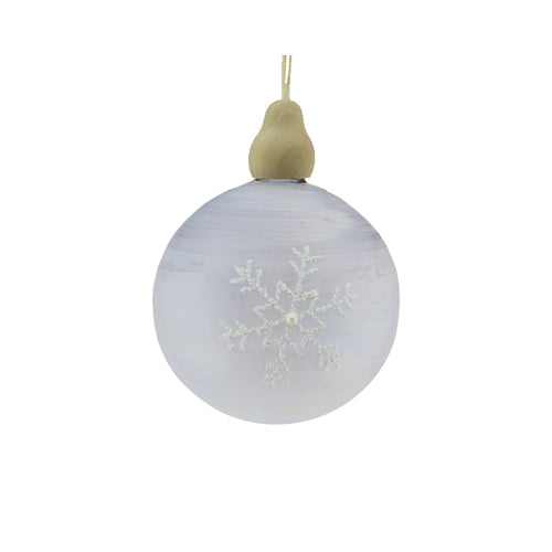 Glass Snowflake Bauble (10cm)
