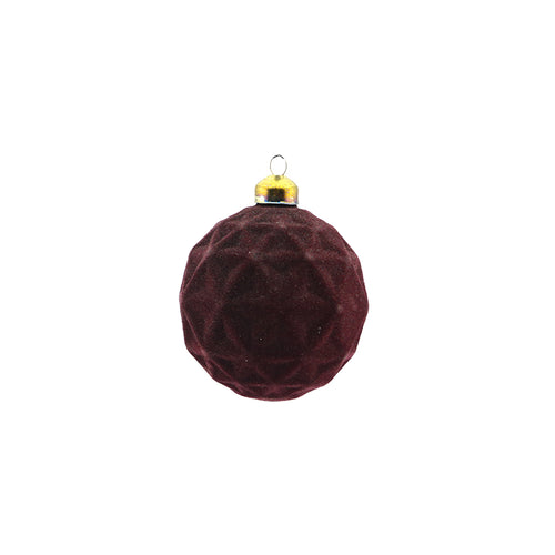 Flocked Glass Bauble (8cm)
