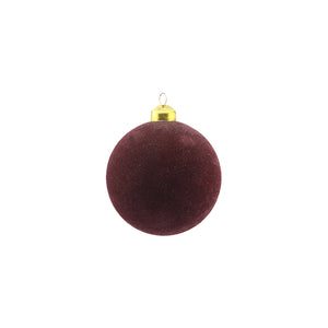 Flocked Glass Bauble (8cm)