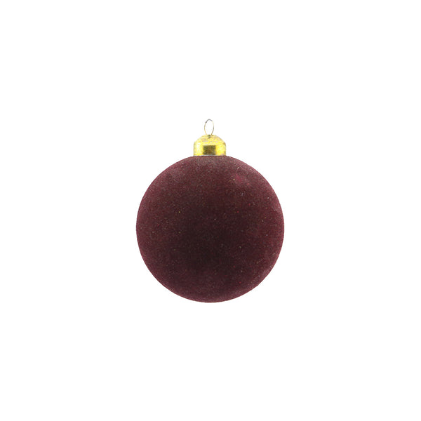 Flocked Glass Bauble (8cm)