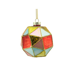 Diamond Cut Glass Bauble - Multicolor