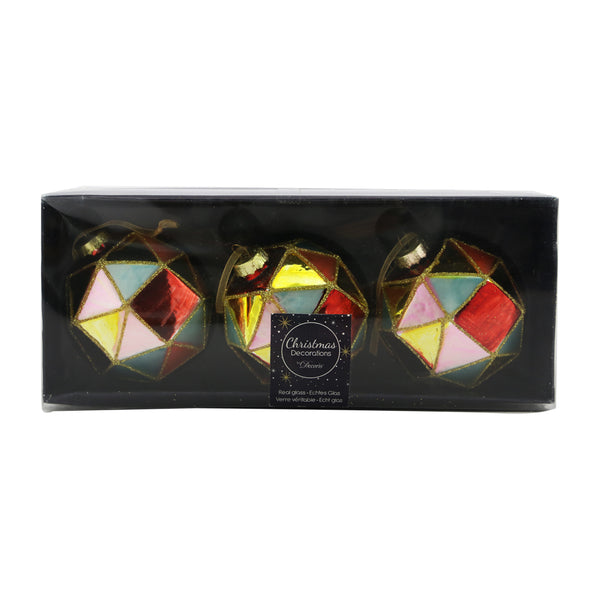 Diamond Cut Glass Bauble - Multicolor
