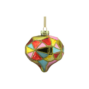 Diamond Cut Glass Bauble - Multicolor