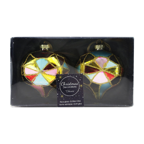 Diamond Cut Glass Bauble - Multicolor