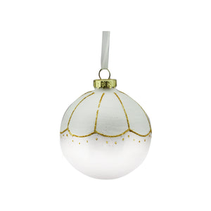 Glass Bauble with White Top (8cm)
