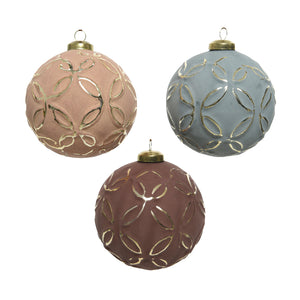 Chalk Finish Glass Bauble (10cm)