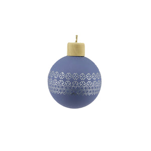 Glass bauble w wood cap d8cm