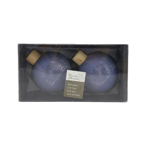 Glass bauble w wood cap d8cm