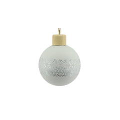 Glass bauble w wood cap d8cm
