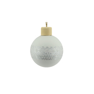 Glass bauble w wood cap d8cm