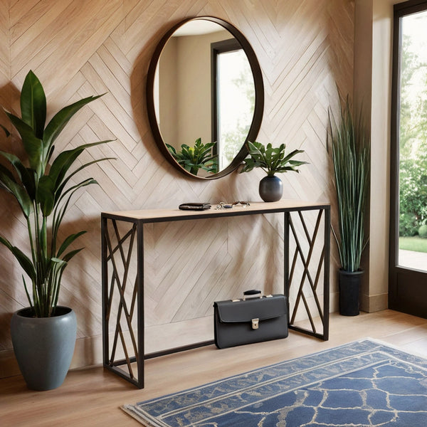 Ivy Console Table Walnut Black (120 cm)
