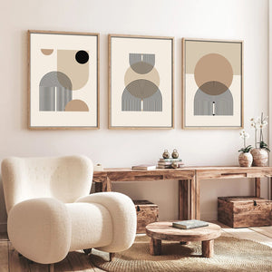Jefton Triptych Canvas Painting (70 cm)