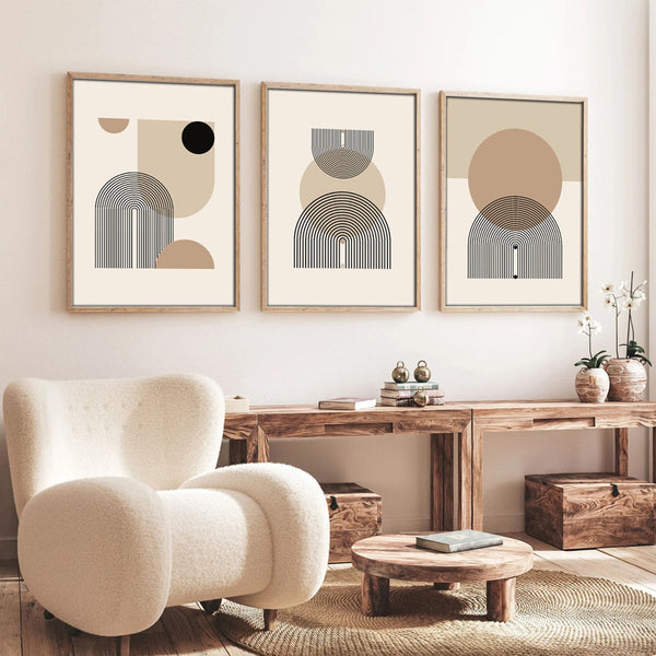Jefton Triptych Canvas Painting (70 cm)