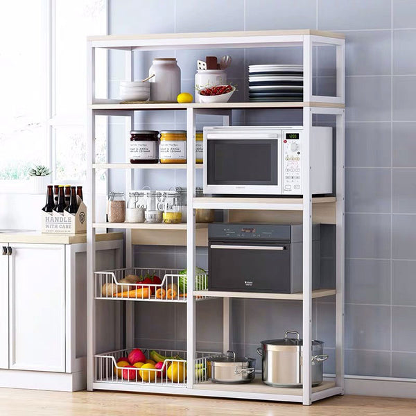 Leena Floor Shelf Unit White Natural (142 cm)