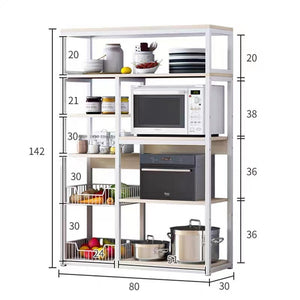 Leena Floor Shelf Unit White Natural (142 cm)
