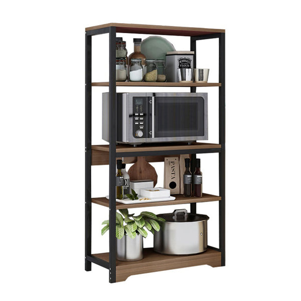 Obra Floor Shelf Unit Walnut Black (126 cm)