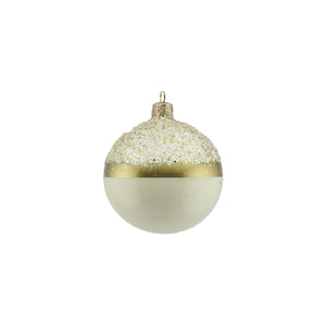 Glass Bauble with Glitter Top (8cm)