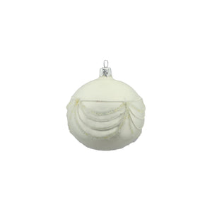 Glitter Bow Glass Bauble (8cm)