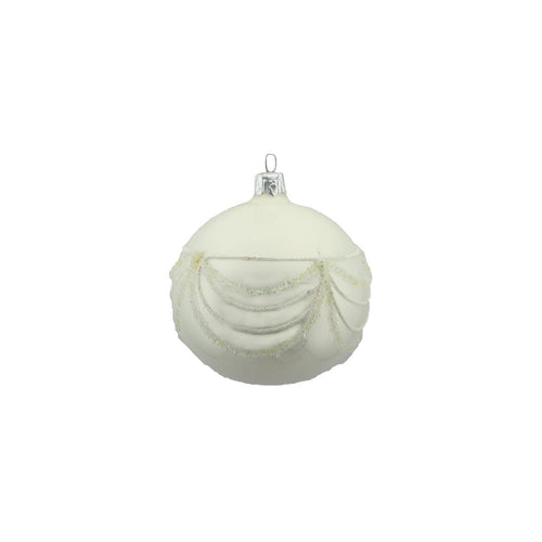 Glitter Bow Glass Bauble (8cm)