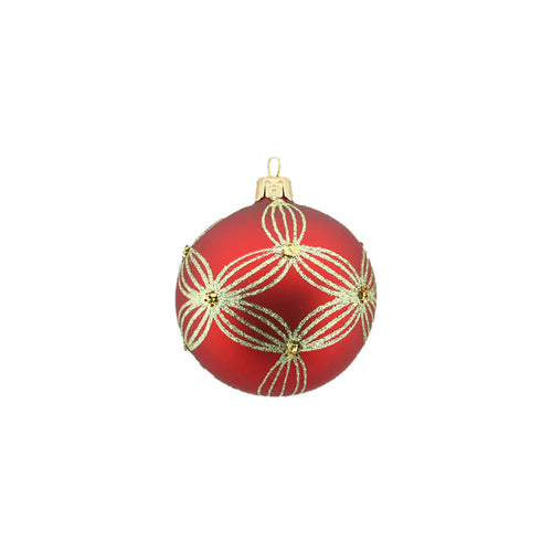 Line Pattern Glass Bauble (8cm)