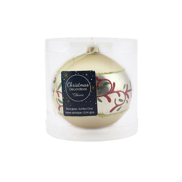 Branch Design Glass Bauble (10cm)