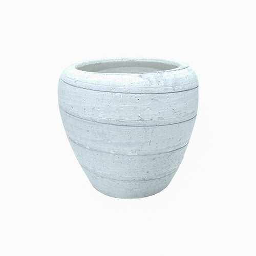 Round White Pot