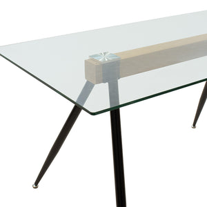 Astrid Glass Dining Table Black Legs (140 cm)