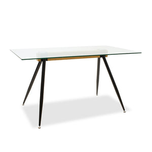 Astrid Glass Dining Table Black Legs (140 cm)