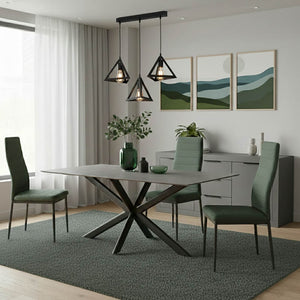 Bethan Grey Sintered Stone Dining Table (180 cm)