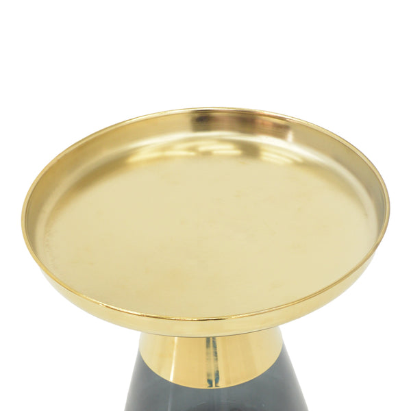 Kunlo Gold Chrome And Black Glass Coffee Table (53.5 cm)