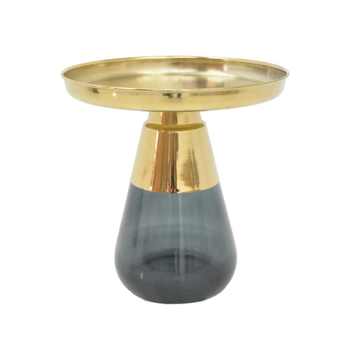 Kunlo Gold Chrome And Black Glass Coffee Table (53.5 cm)