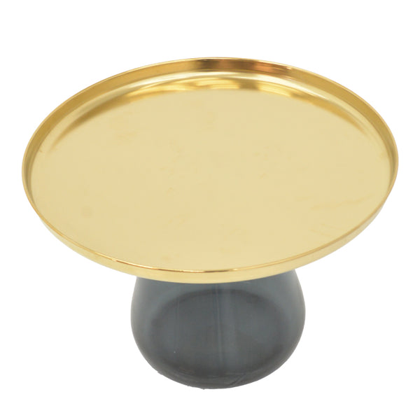 Kunlo Gold Chrome And Black Glass Coffee Table (60 cm)